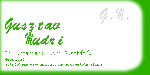 gusztav mudri business card